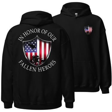 In Honor Of Our Fallen Military Hoodie in black